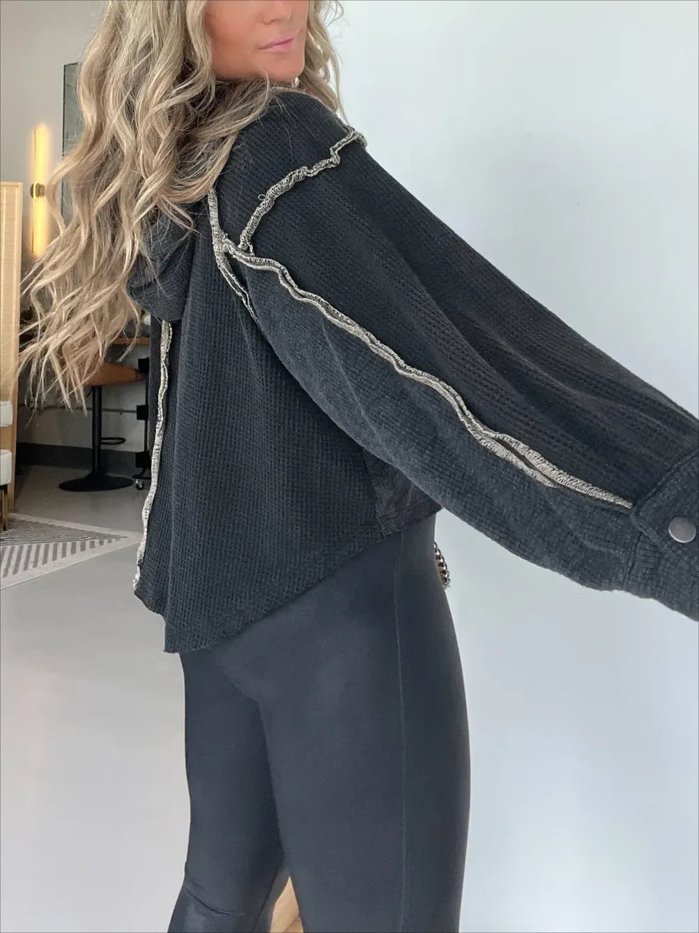 Short Frayed Hem Sweater