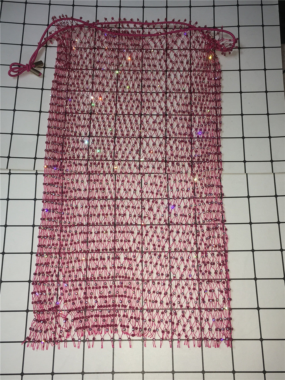 Women's Mesh Solid Diamond Skirt