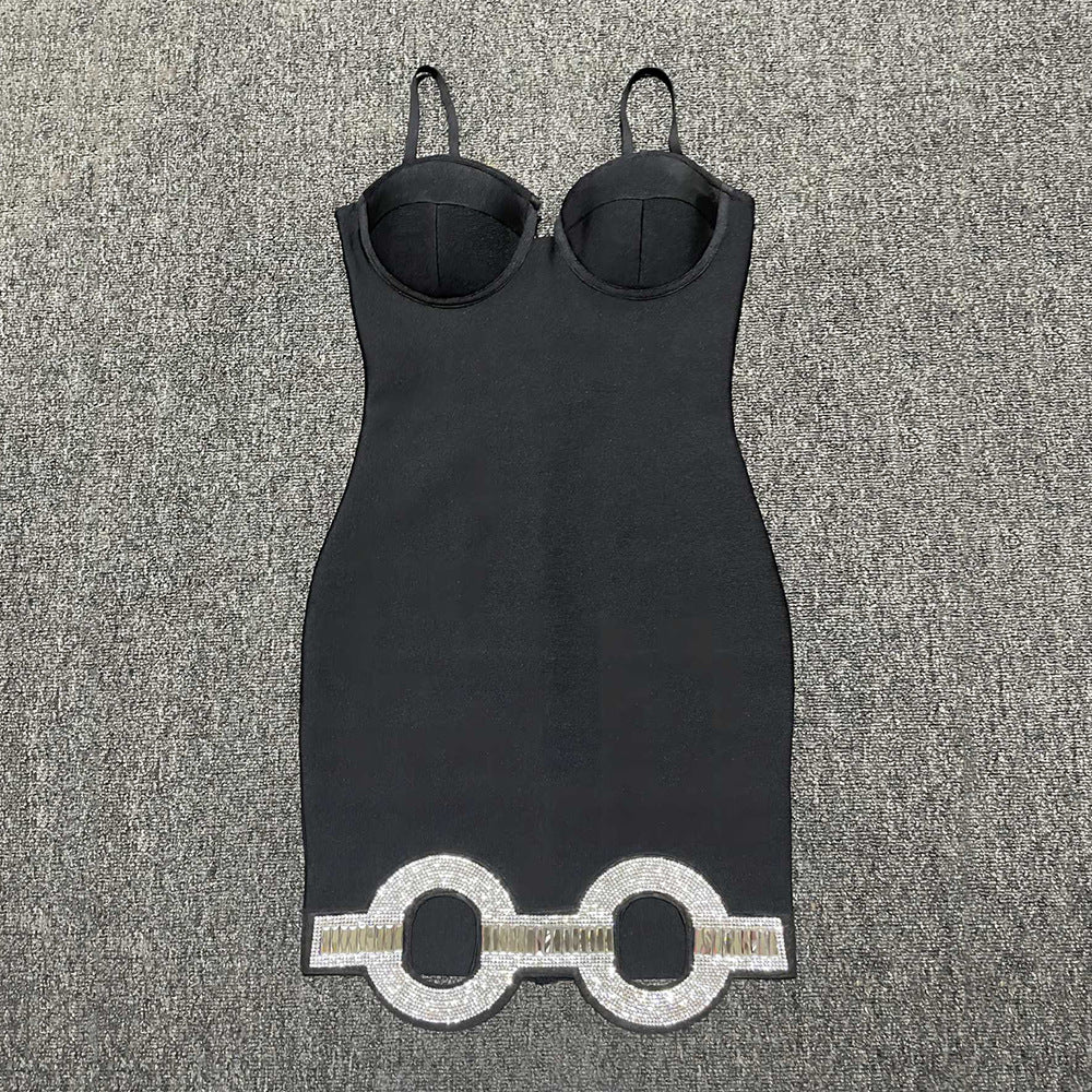 Women's Clothing Socialite Slim Fit Hip Spaghetti Straps Bandage Dress