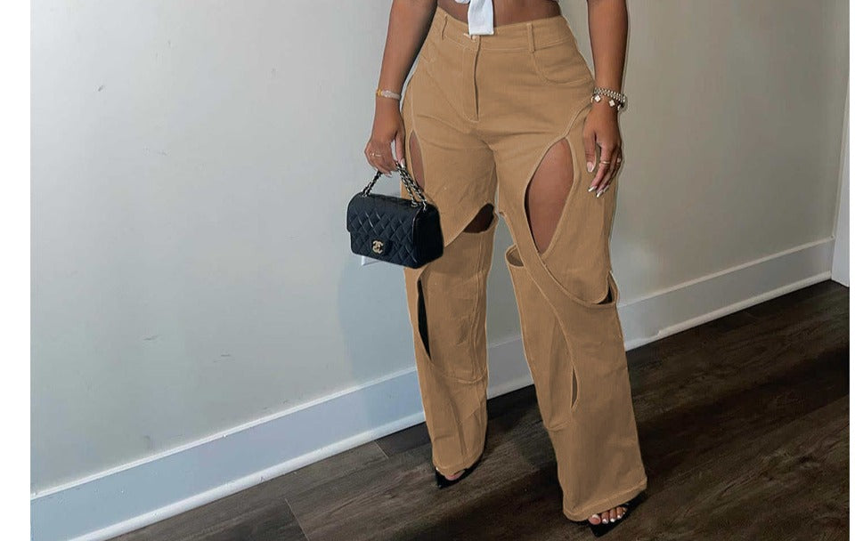 Cotton And Linen Flower Casual Pants Twist