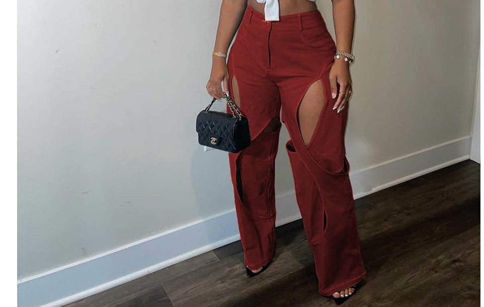 Cotton And Linen Flower Casual Pants Twist