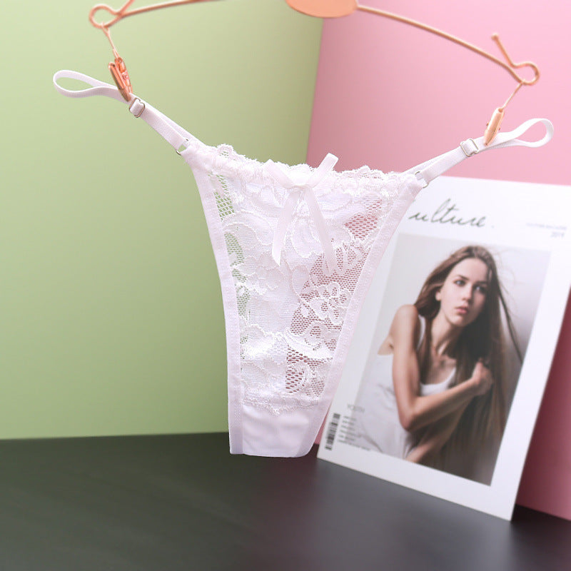 Low Rise Lace Sheer Adjustable Strap Shorts