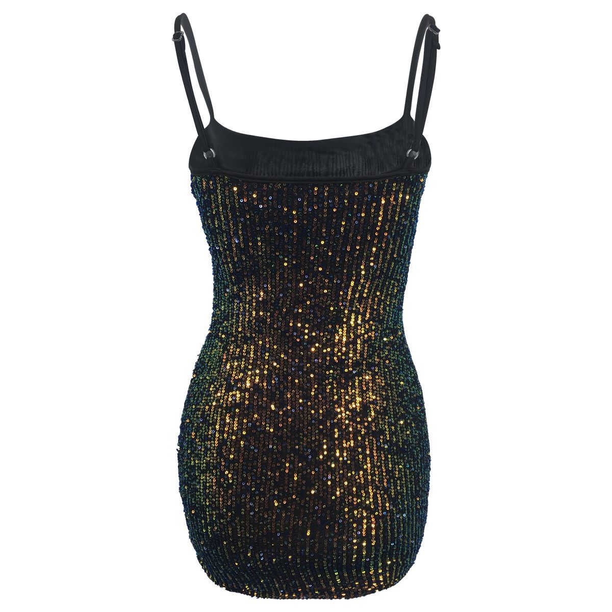 Colorful Sequins Gradient Color Sling Beaded Dress