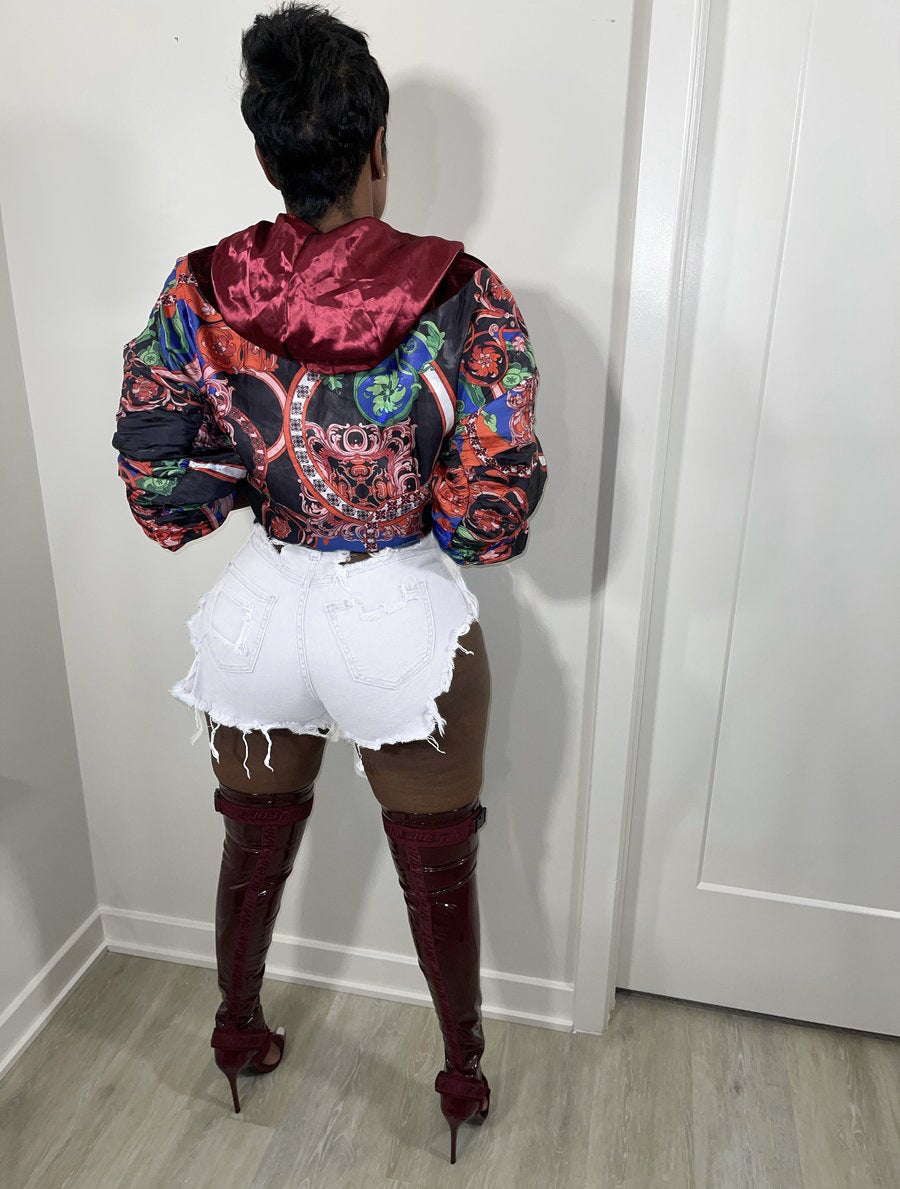 Women's Frayed Ripped Stretch Denim Shorts