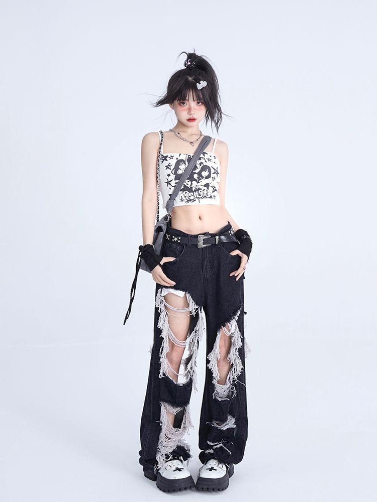 Tassel Design Floor Mop Pants