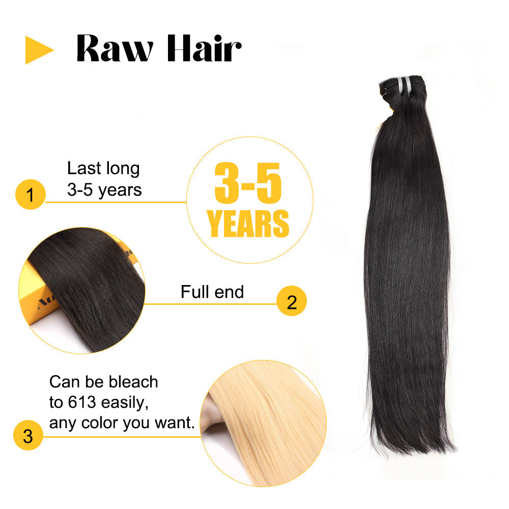 Raw Peruvian Hair Natural Straight 3 Bundles