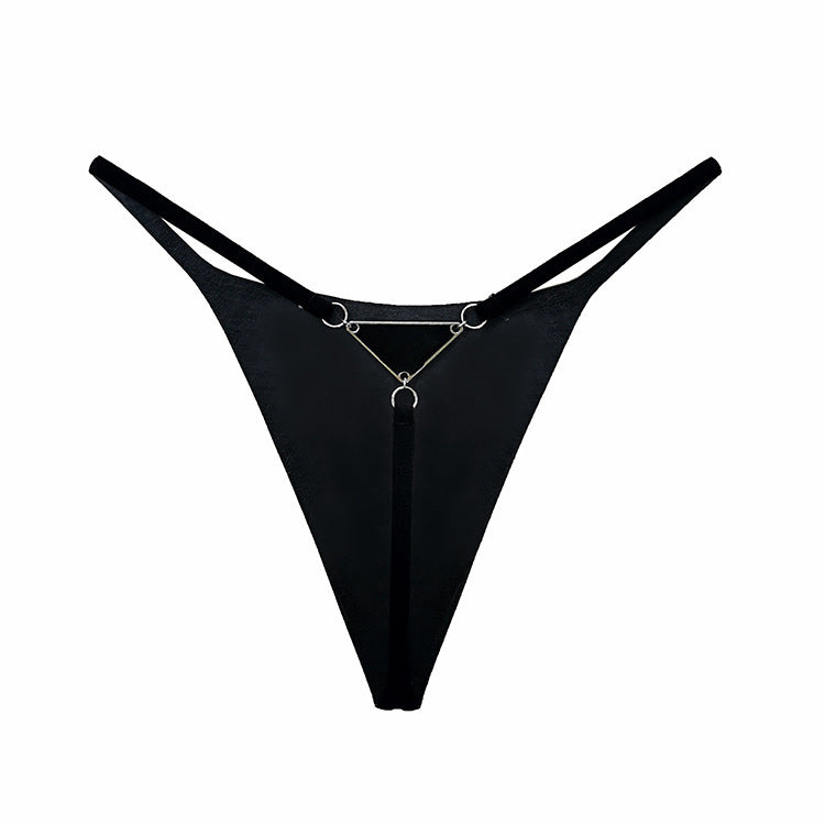 T-shaped Trendy Metal Chain Transparent Lace Personality T Underwear