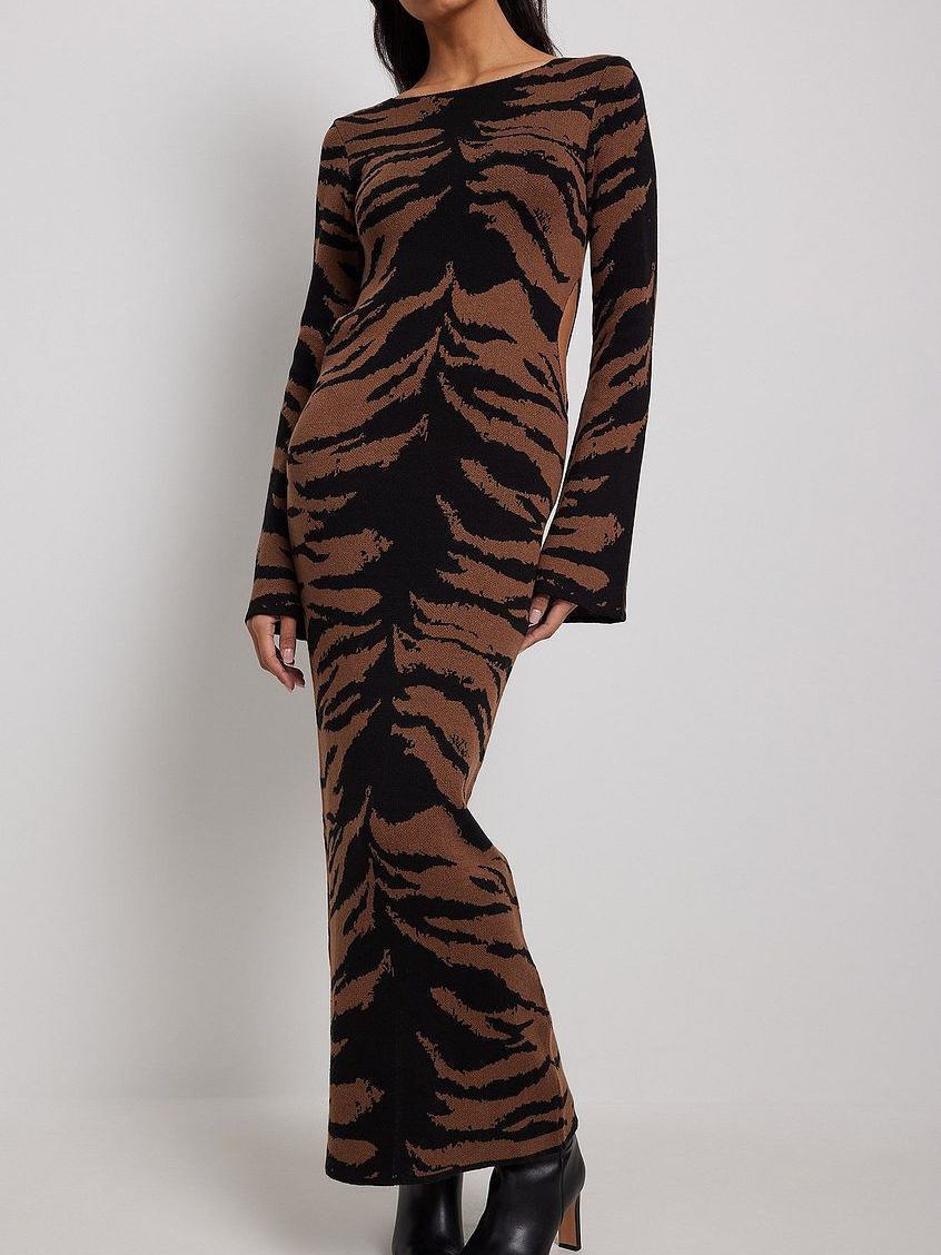 Women's Bell Sleeve Fashion Print Dress