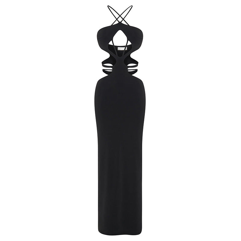 Slim-fit Dress Hollow-out Design Sense Niche