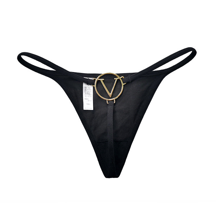 T-shaped Trendy Metal Chain Transparent Lace Personality T Underwear
