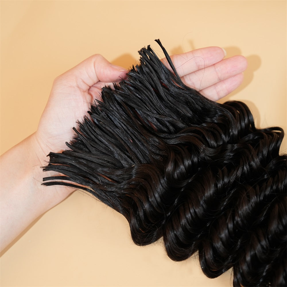 Pre-divided Braiding Hair 3 Bundles Deep Wave Braiding Hair Bulk Human Hair
