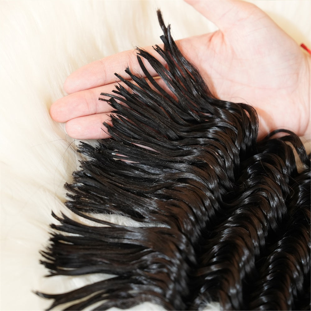 Pre-divided Braiding Hair 3 Bundles Deep Wave Braiding Hair Bulk Human Hair
