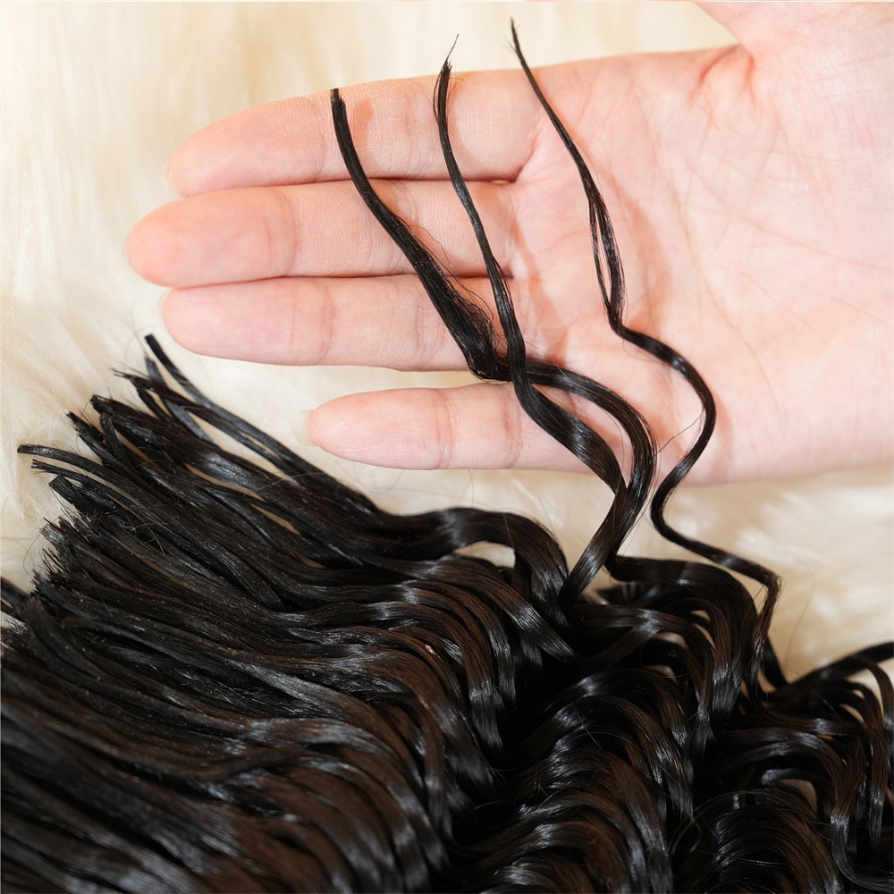 Pre-divided Braiding Hair 3 Bundles Deep Wave Braiding Hair Bulk Human Hair
