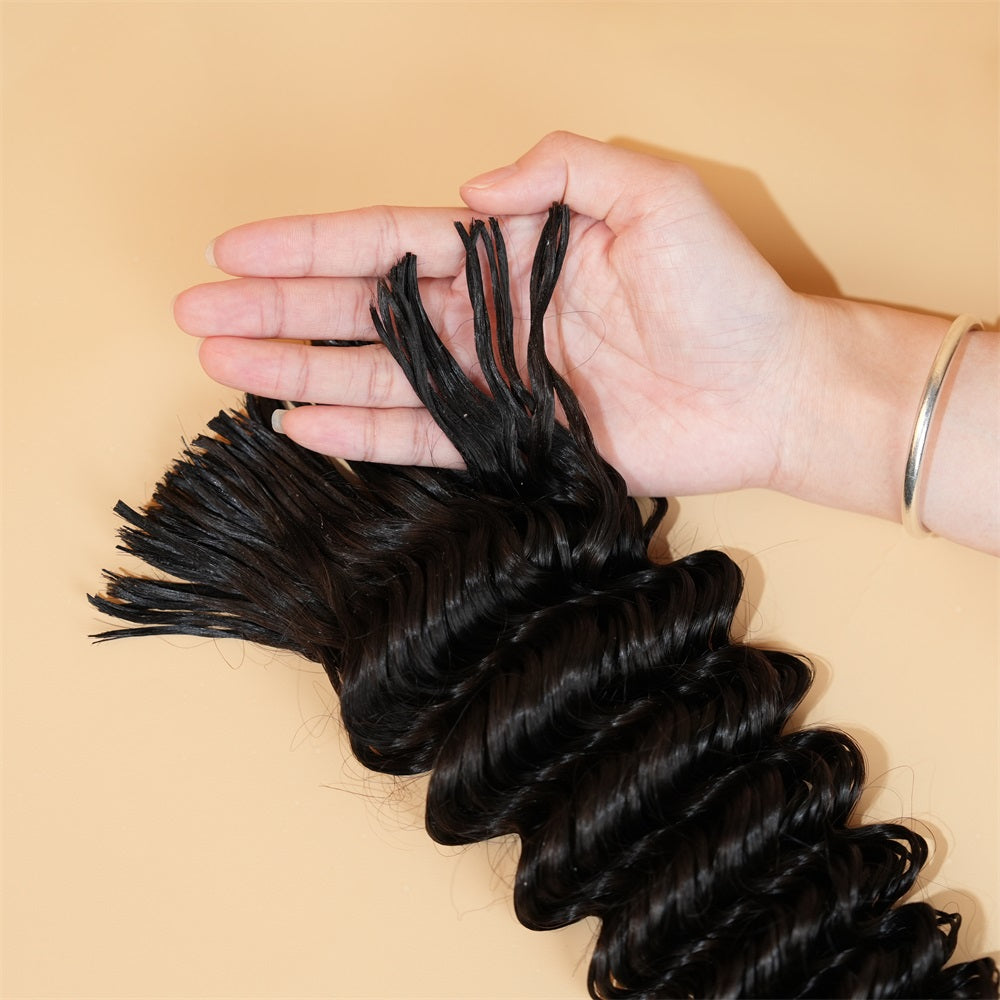 Pre-divided Braiding Hair 3 Bundles Deep Wave Braiding Hair Bulk Human Hair