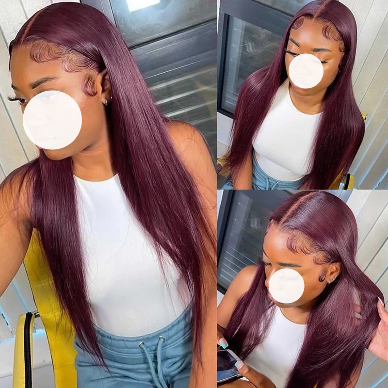 99J Wig Human Hair Wig 13x4 Lace Front Wig Straight