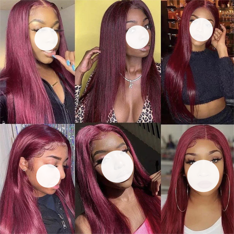 99J Wig Human Hair Wig 13x4 Lace Front Wig Straight