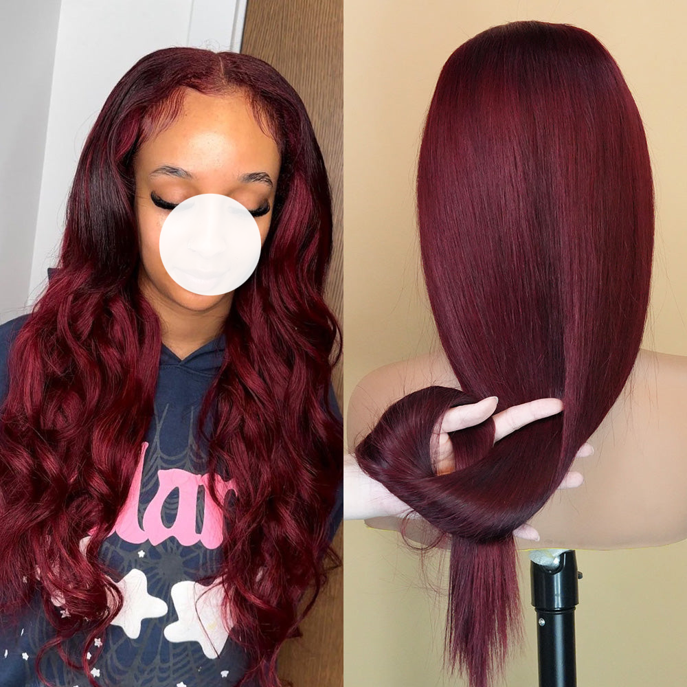 99J Wig Human Hair Wig 13x4 Lace Front Wig Straight