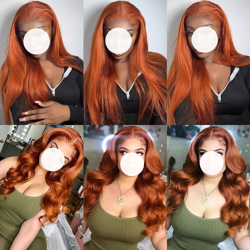 Ginger #350 Human Hair Wig 13x4 Lace Front Wig Body Wave