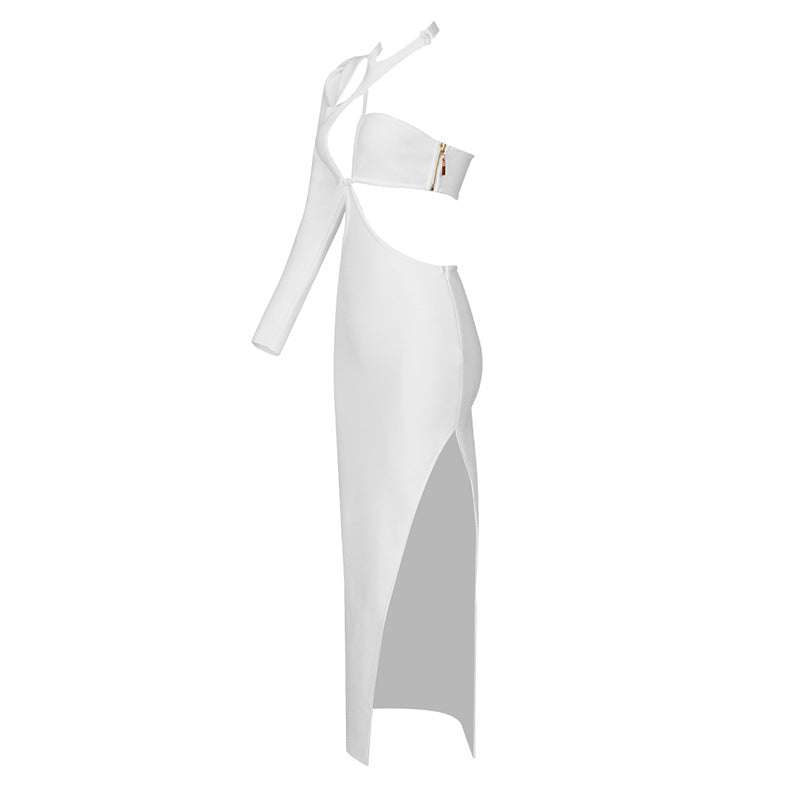High Waist Tight Slit Buttocks Wrapped Banquet Dress