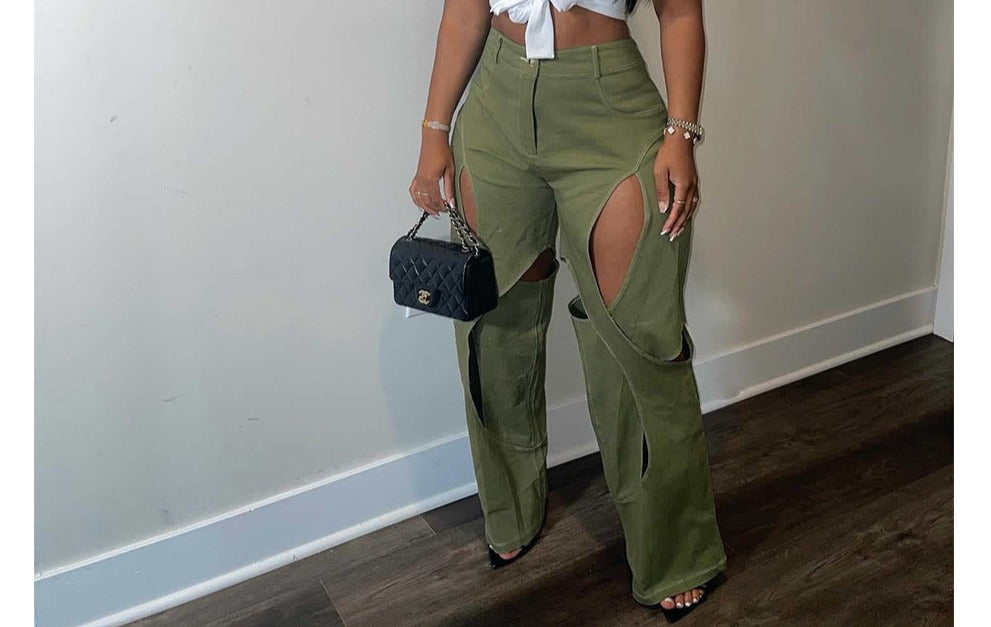 Cotton And Linen Flower Casual Pants Twist