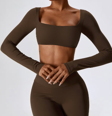 Long Sleeve Yoga Wear Outdoor Running Exercise T-shirt