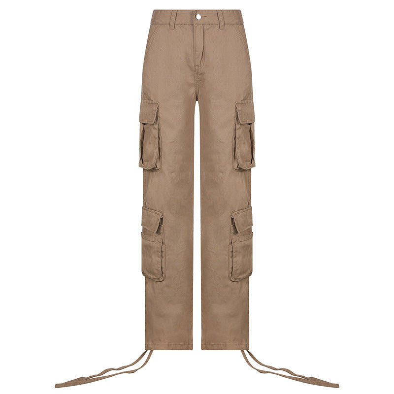 Autumn And Winter Foreign Trade Women's Street Hip Hop Style Low Waist Tooling Denim Pants Casual Pants