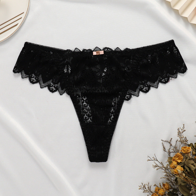 Women's Fashionable Lace Thong Breathable Cross