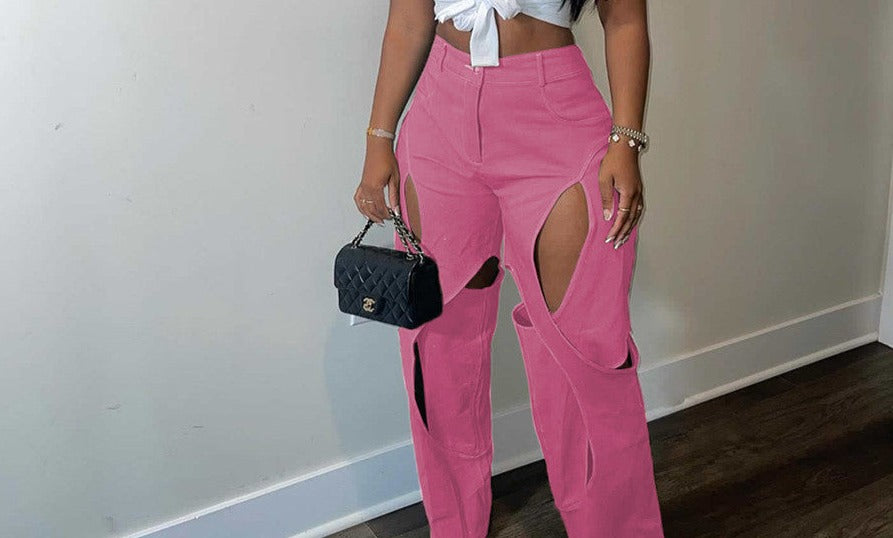 Cotton And Linen Flower Casual Pants Twist