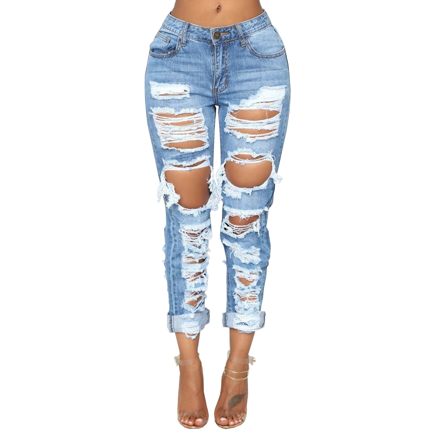 Fashion Personality Ripped Denim
