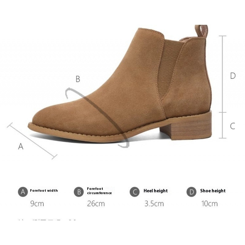 Plus Size Pointed Toe Chunky Heel Side Zip Martin Boots