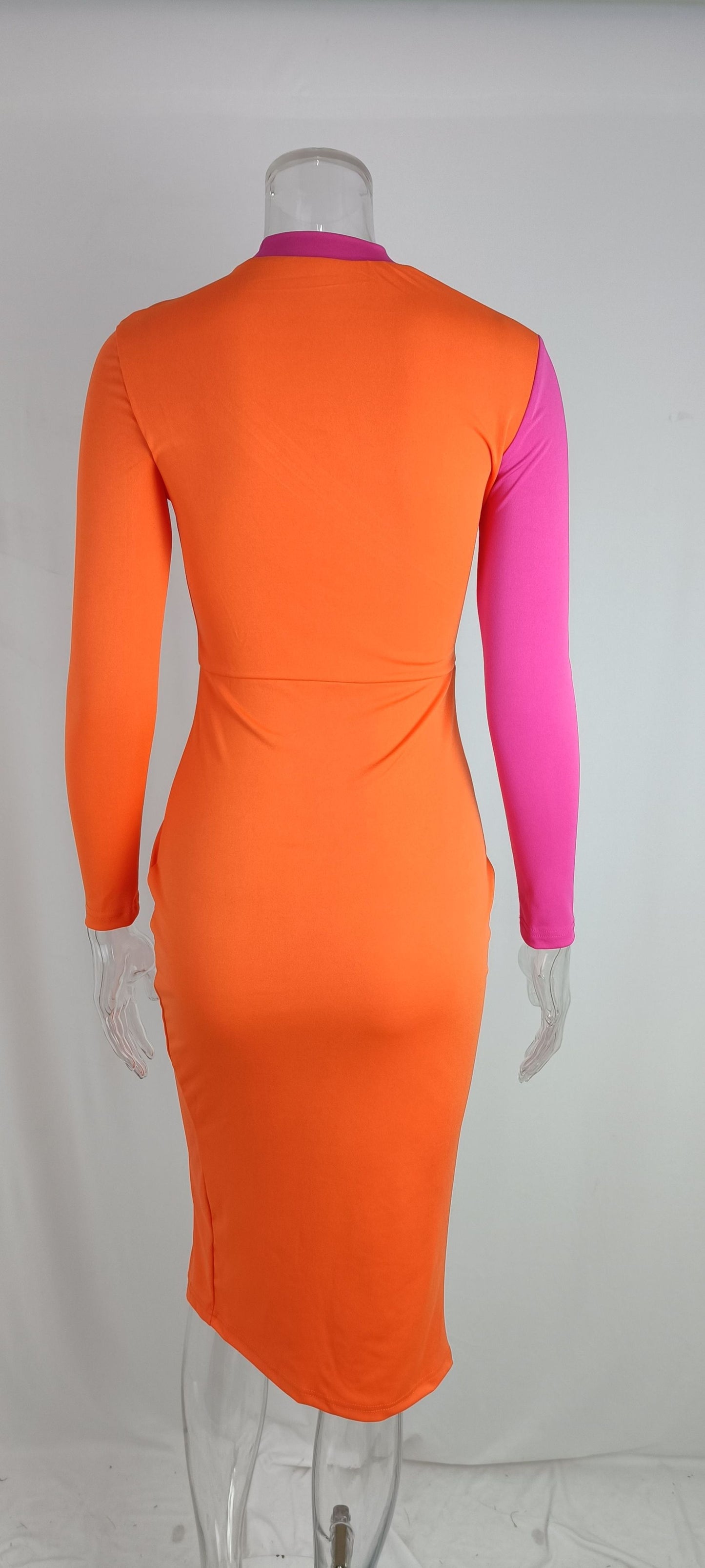 Autumn Women's Elegant Socialite Style High Waist Long-sleeve Zipper Tight Dress