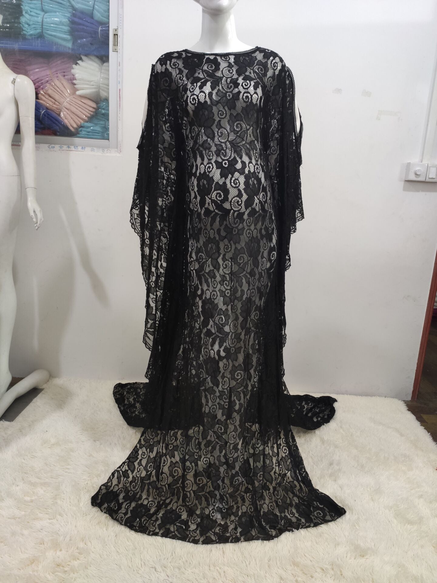 Ladies Lace Maternity Drawstring Mopping Dress