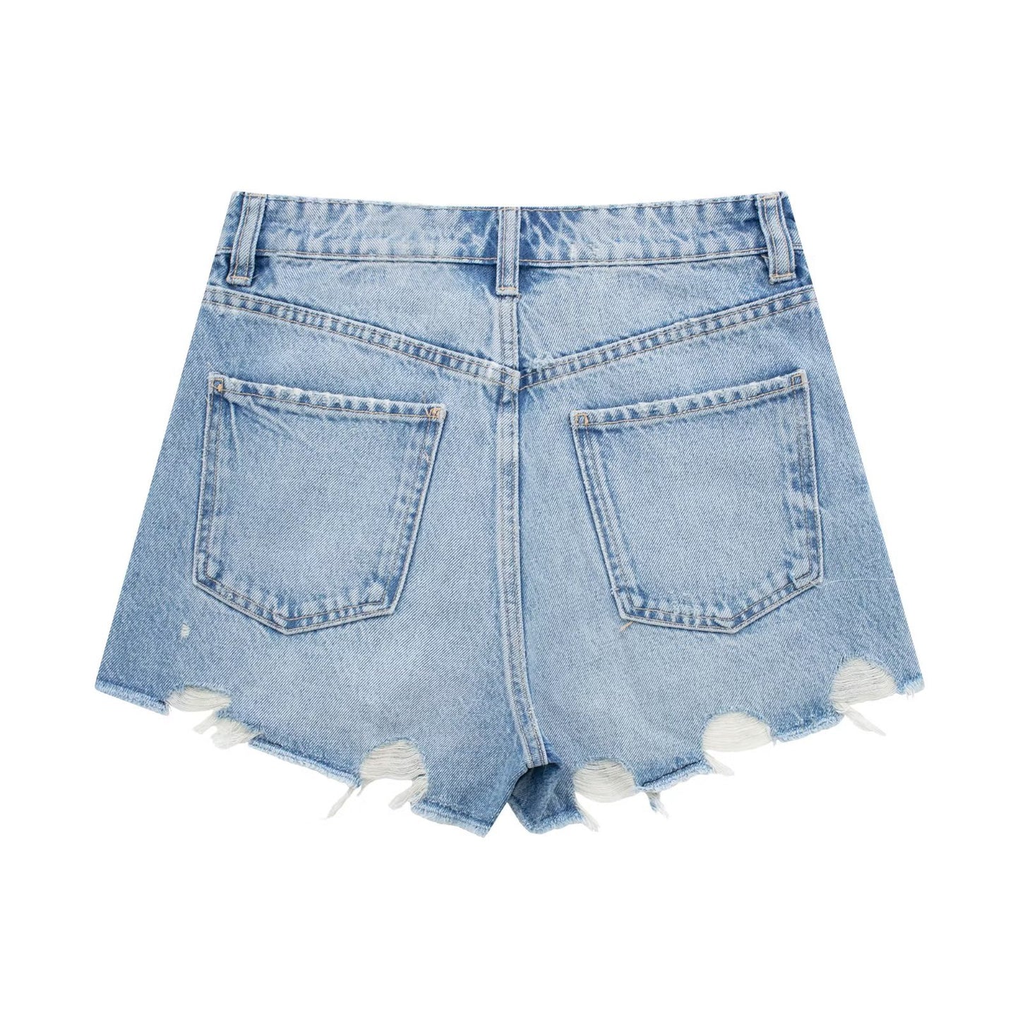Women's American Retro Fashion Slimming High Waist Denim Shorts