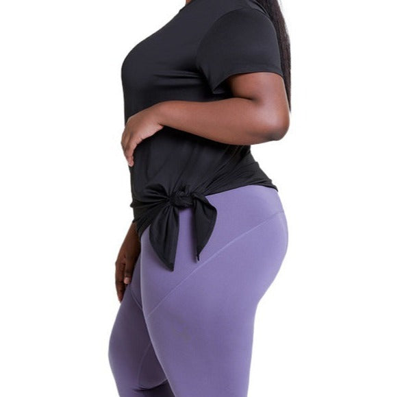 Activewear Workout Tops Women Side Split Back Yoga Shirt