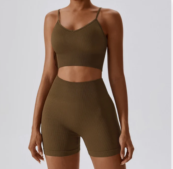 Seamless Knitted Thread Yoga Suit