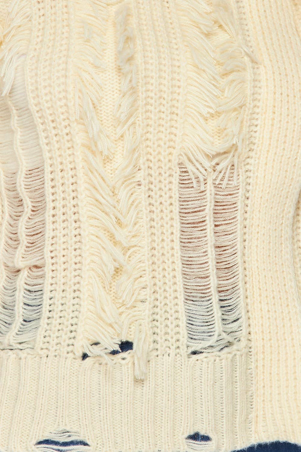 Honey Dearest Shaggy Distressed Moto Sweater