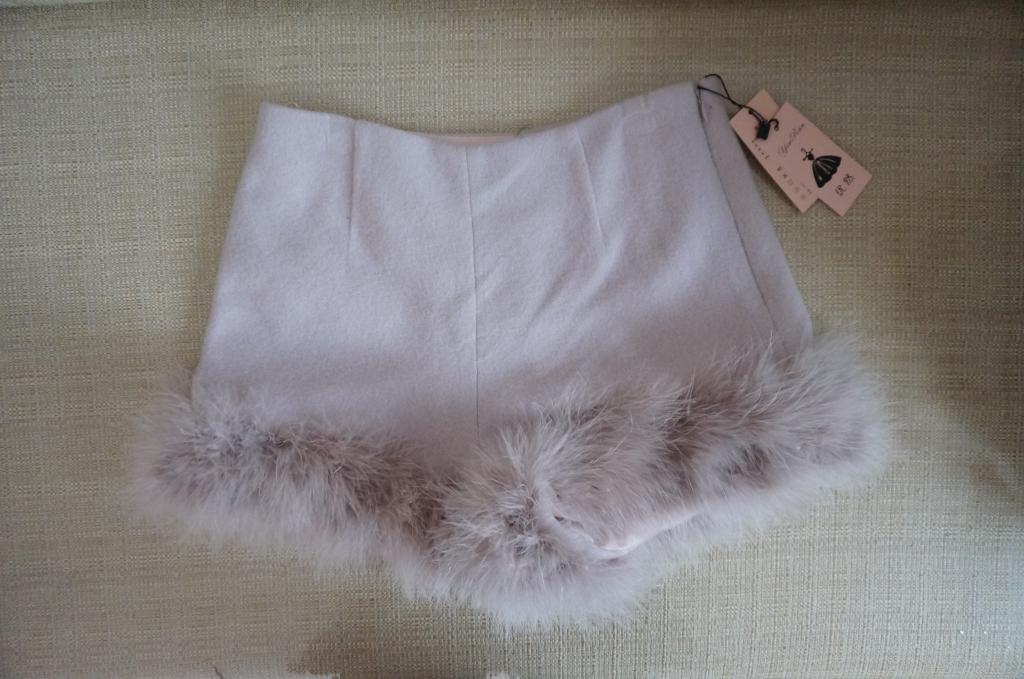 Turkey Fluffy Shorts High Waist Pants