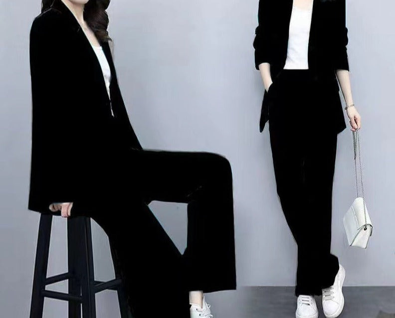 Business Suit Wide Leg Pants Two-piece Suit For Women
