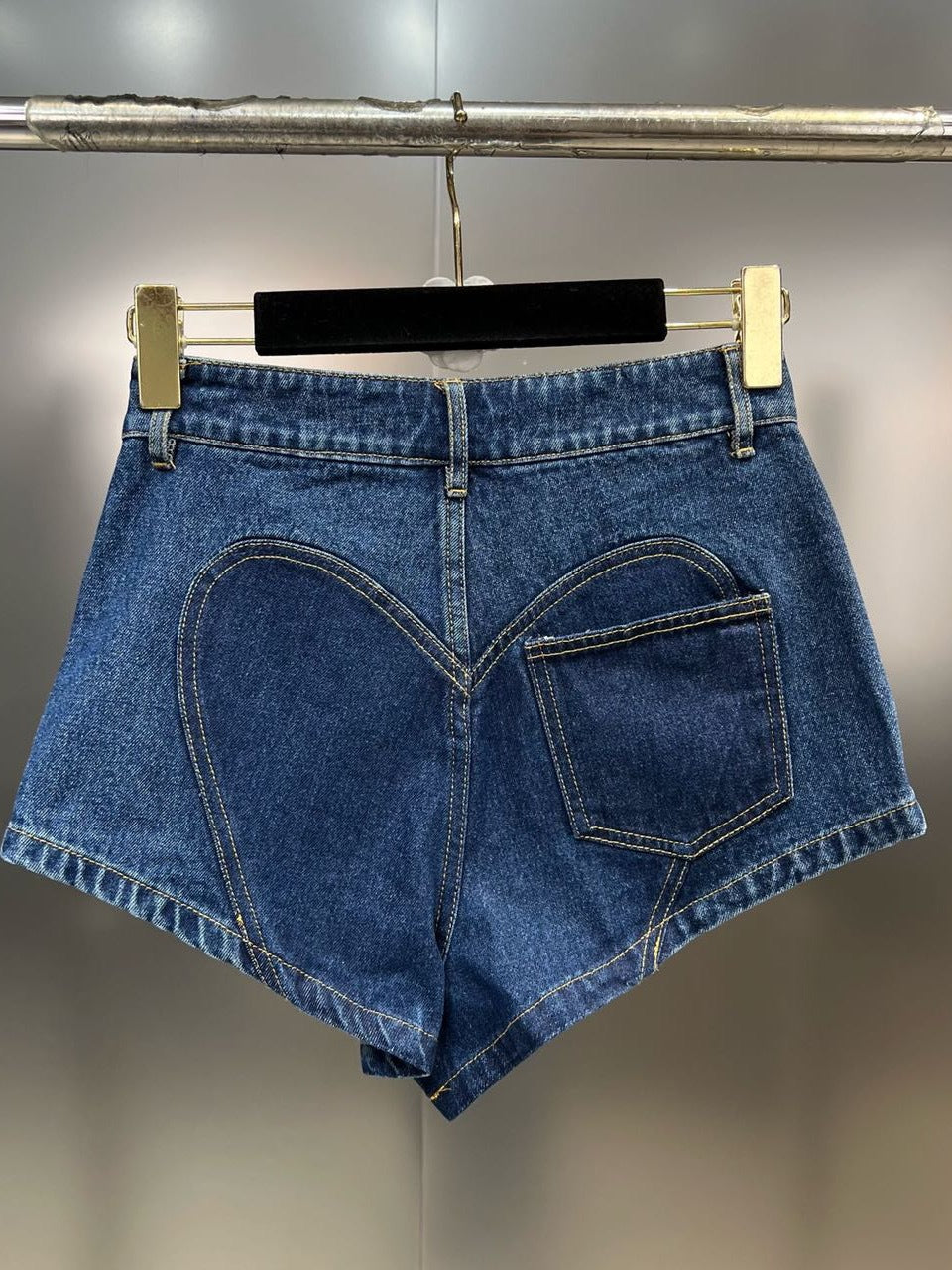 Contrast Color Heart Patchwork Shorts