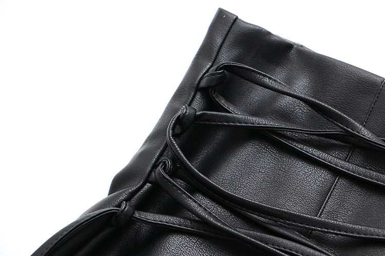 Women's High Waist Bag Hip Skirt With Slit Straps