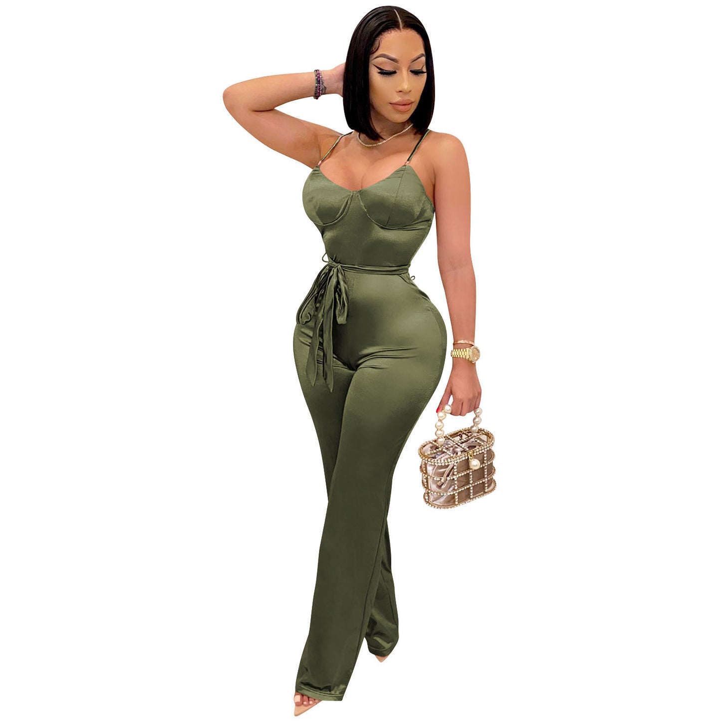 Sexy Jumpsuit Straight Trousers Casual Temperament Commuting