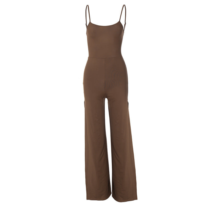 Women's Fashion Solid Color Suspender Jumpsuit