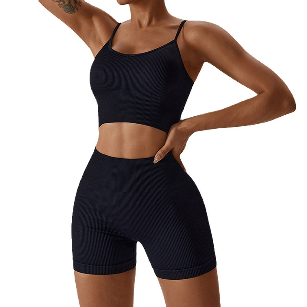 Seamless Knitted Thread Yoga Suit
