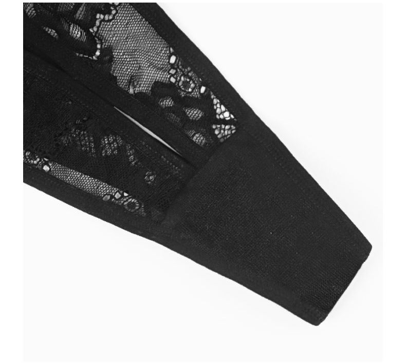 T-back Lace Up Lace Pattern Breathable Underwear