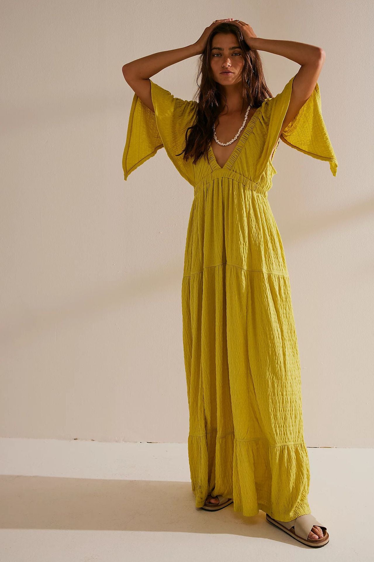Leisure Fashion Summer V-neck Loose Long Dress
