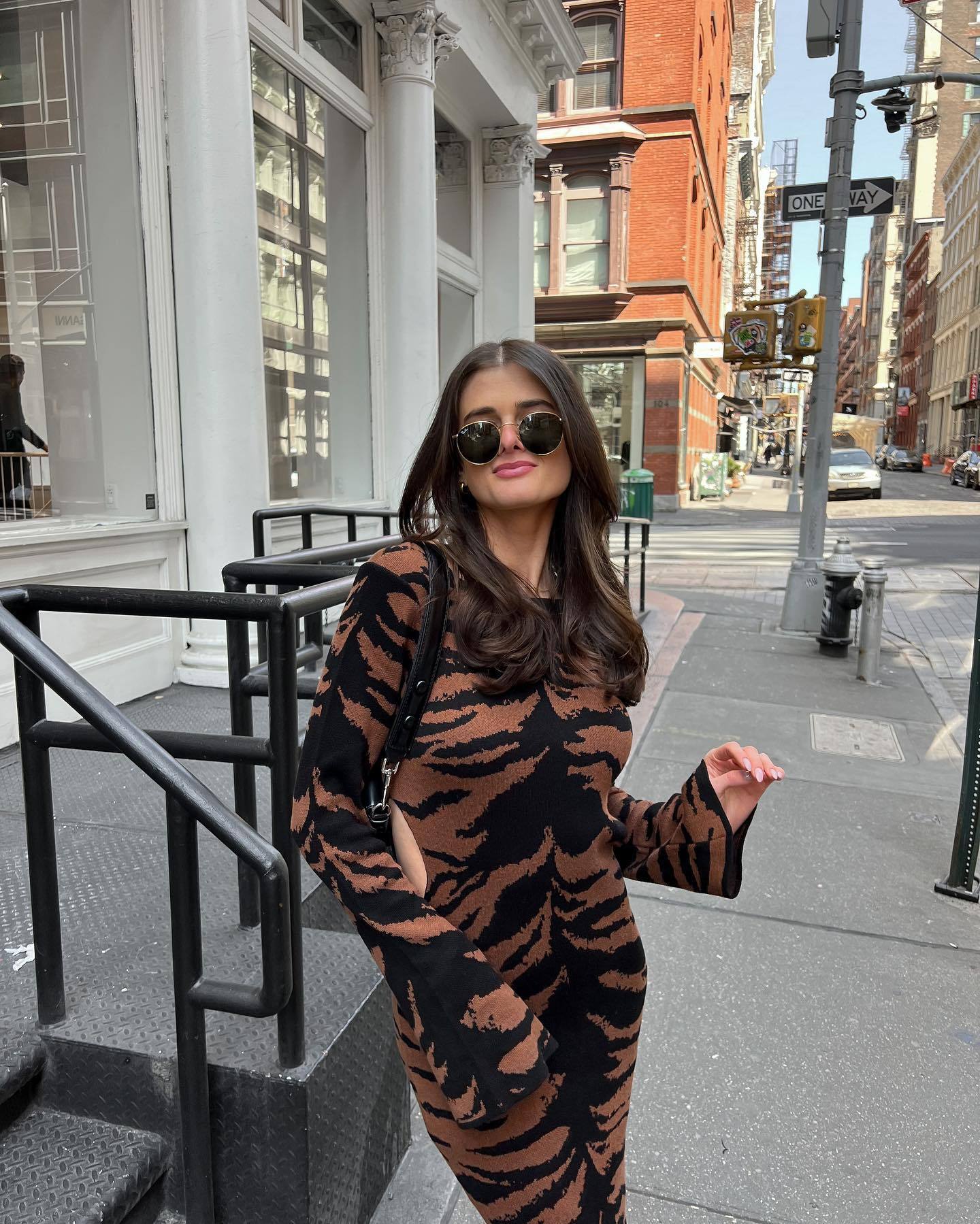 Women's Bell Sleeve Fashion Print Dress