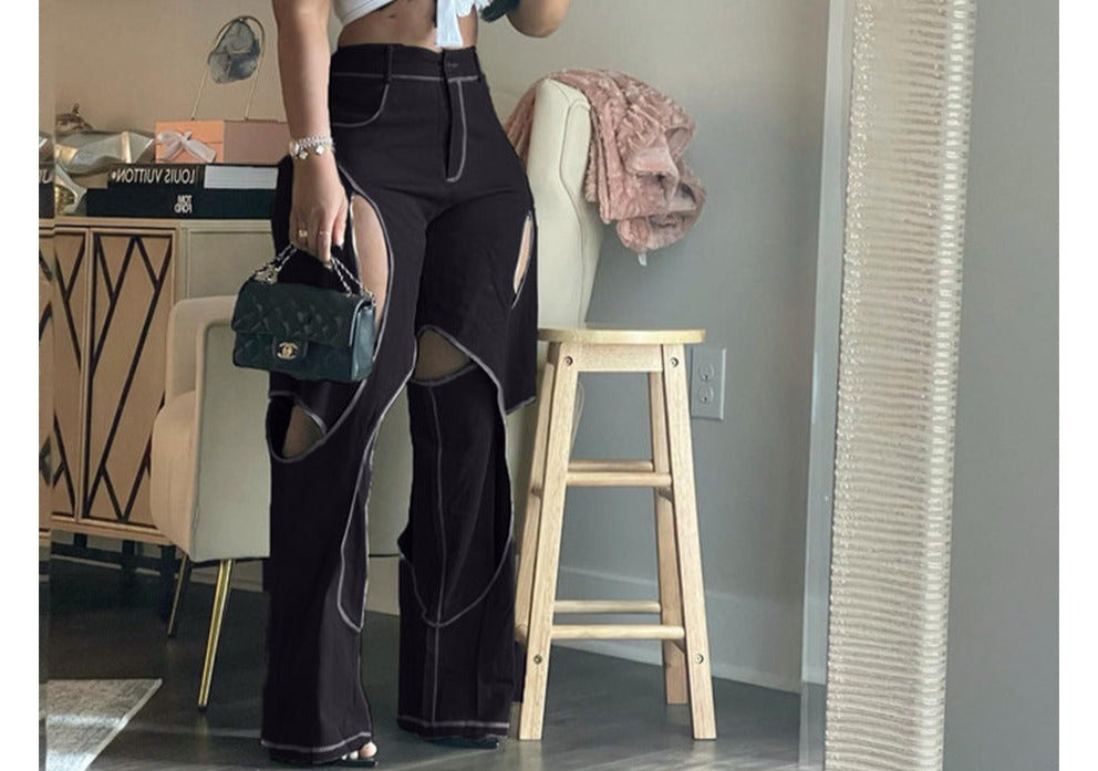 Cotton And Linen Flower Casual Pants Twist