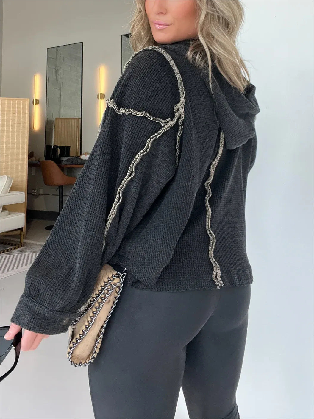 Short Frayed Hem Sweater