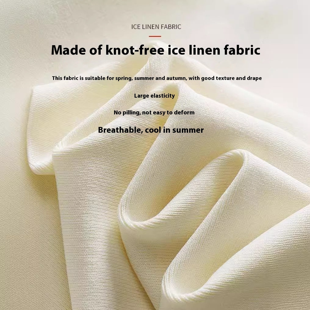 High-grade Ice Silk Waist-tight Slimming Sense Of Design Knitwear Top