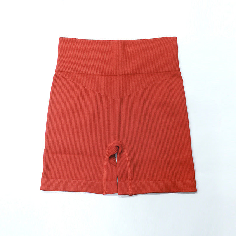 High Waist Hip Raise Threaded Sports Shorts